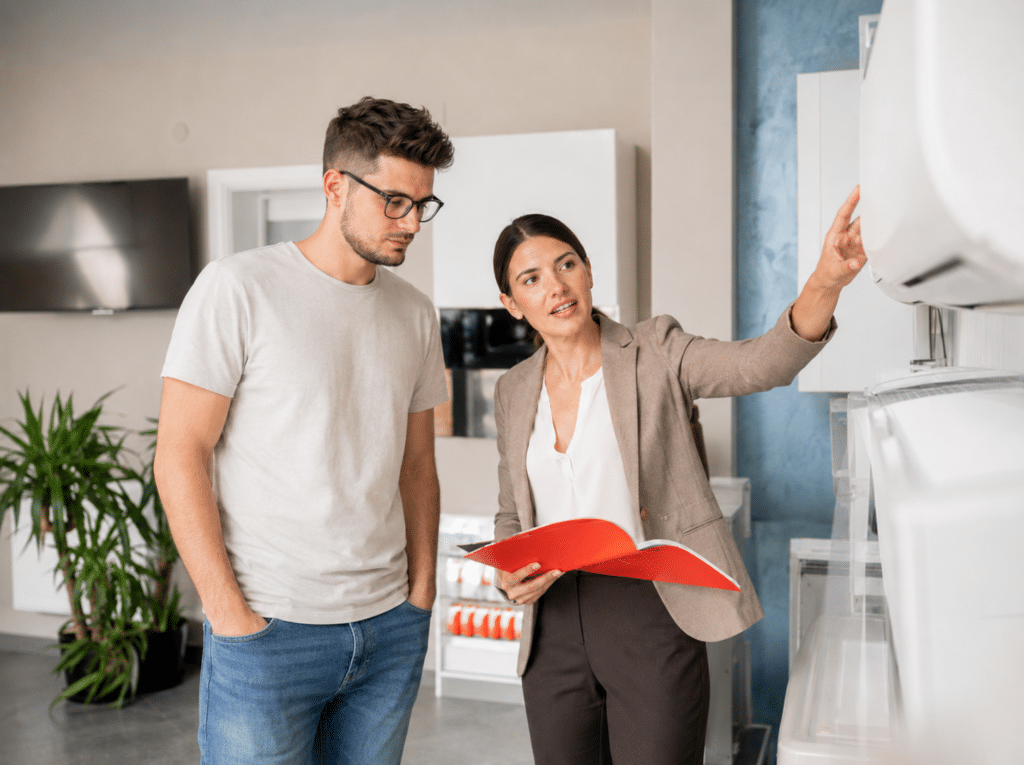 Willco comfort advisor reviewing single-stage, two-stage, and variable-speed system options with a North Jersey homeowner.